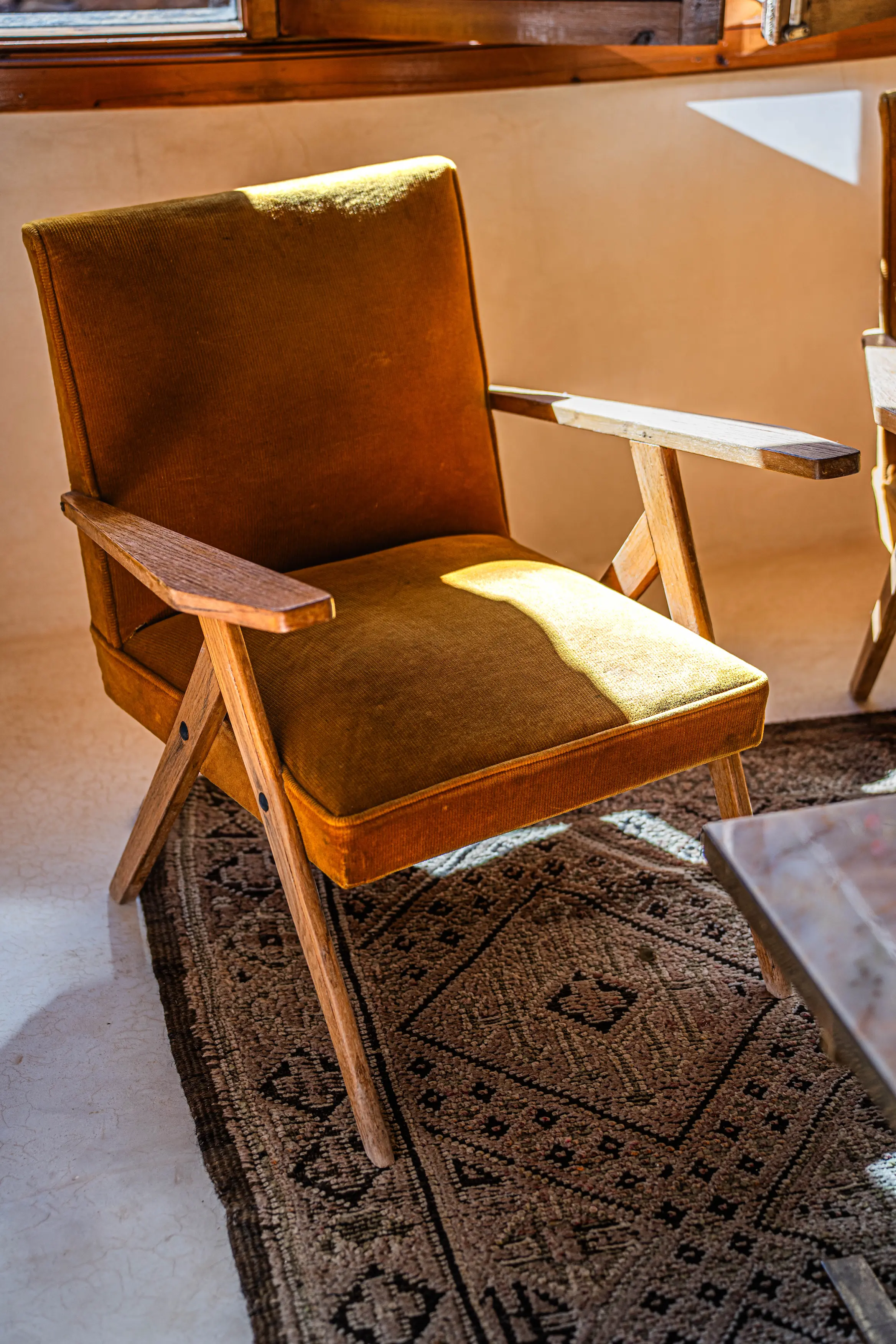 Vintage chess board set up for guests relaxing in the quiet hotel lounge