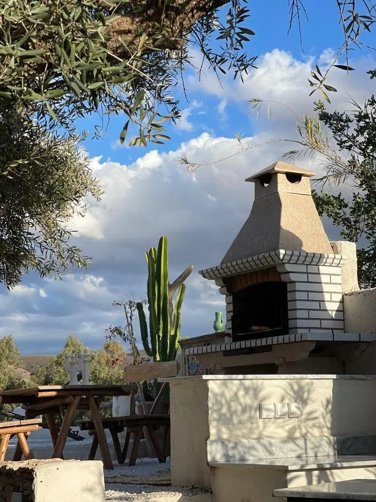 Exclusive honeymoon suite with Atlas Mountain views at our Marrakech luxury farm stay